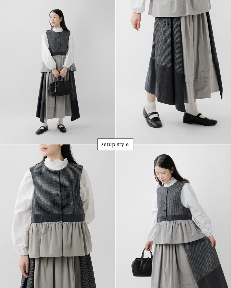 MAGALIピンドット ツイード ヴィンテージ スカート sk78