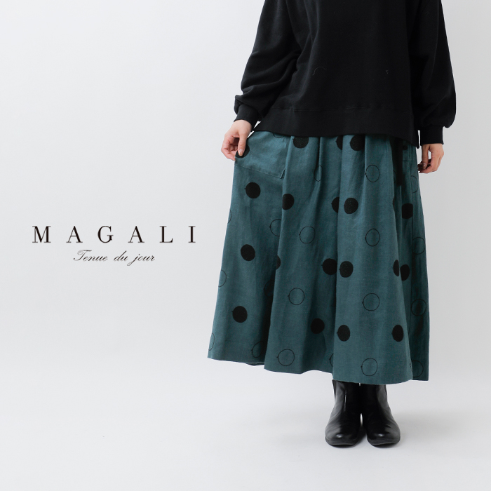 MAGALI(マガリ)RONDリネンサイドボタンスカートsk80