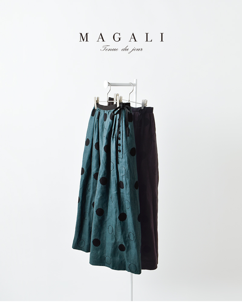 MAGALI(マガリ)RONDリネンサイドボタンスカートsk80