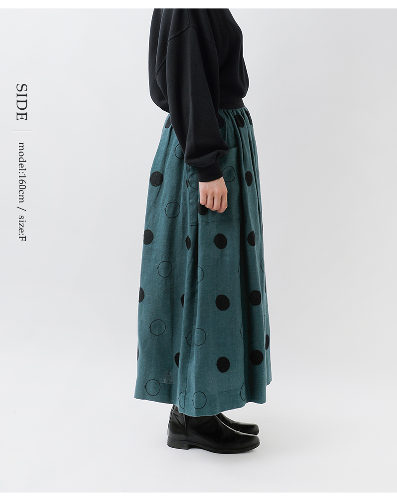 MAGALI(マガリ)RONDリネンサイドボタンスカートsk80