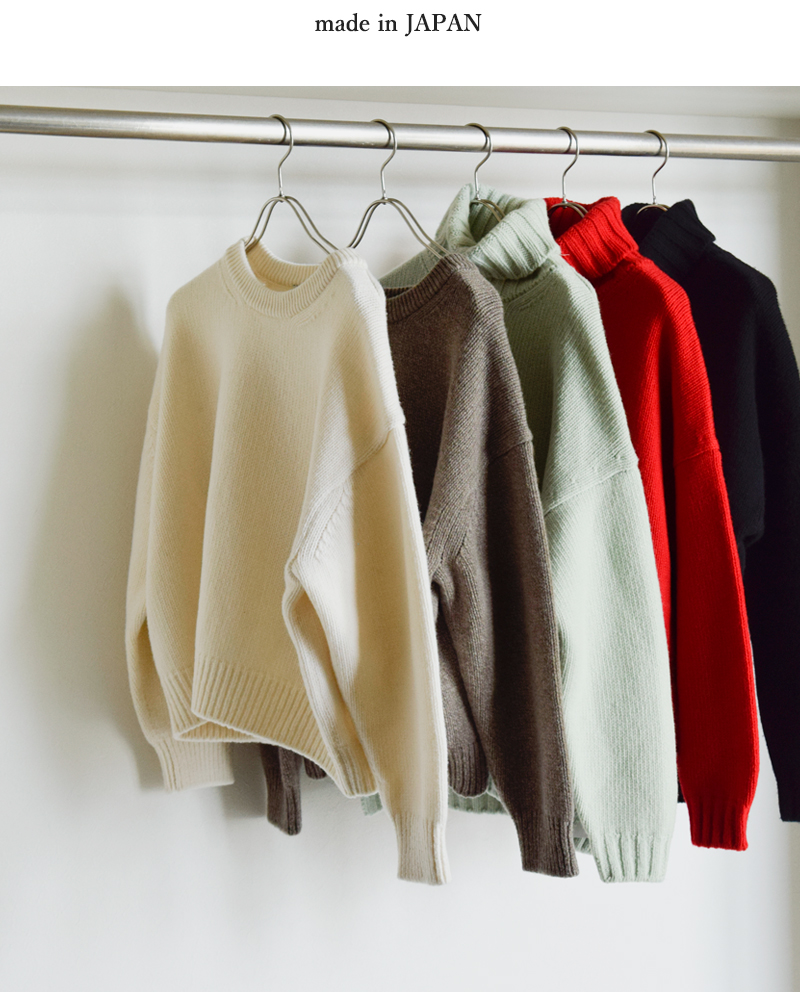 SLOANE(スローン)5Gジーロンラム×カシミヤショート丈クルーネックニットプルオーバーsl10w-971