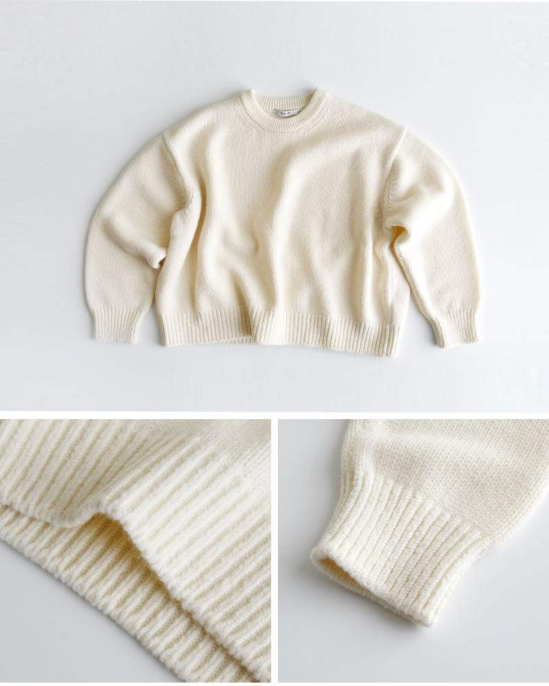 SLOANE(スローン)5Gジーロンラム×カシミヤショート丈クルーネックニットプルオーバーsl10w-971