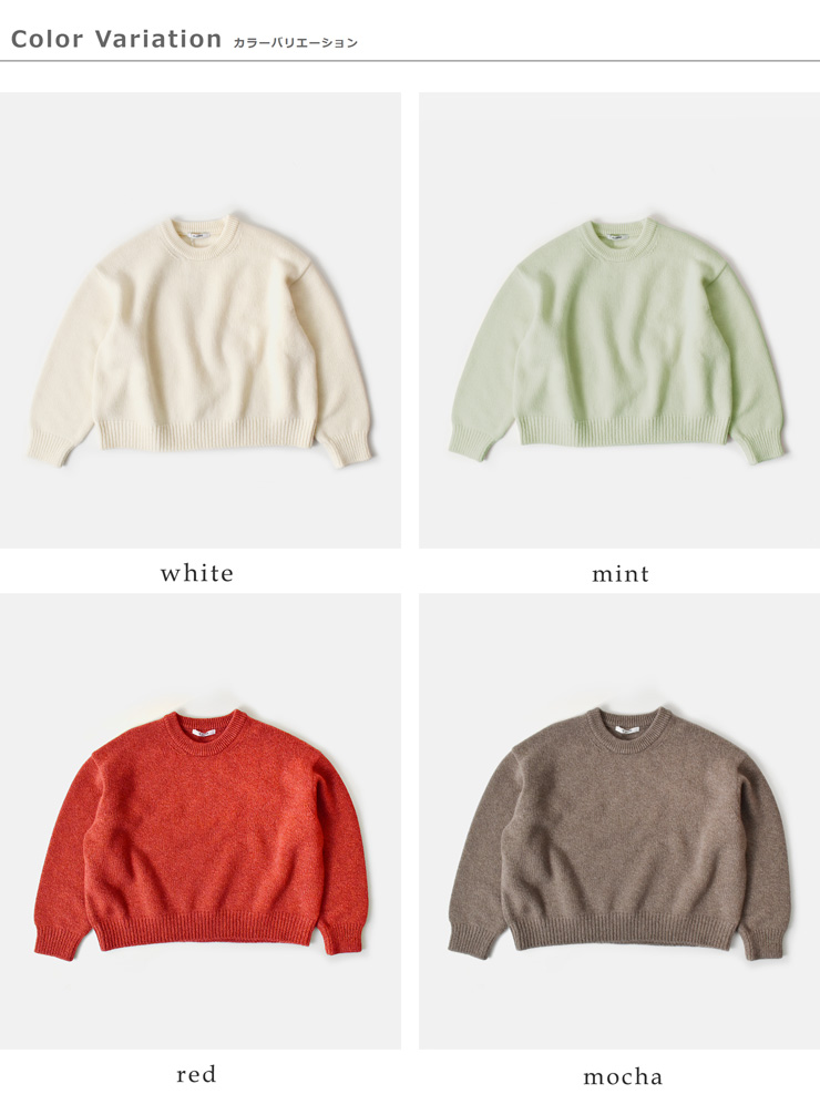 SLOANE(スローン)5Gジーロンラム×カシミヤショート丈クルーネックニットプルオーバーsl10w-971