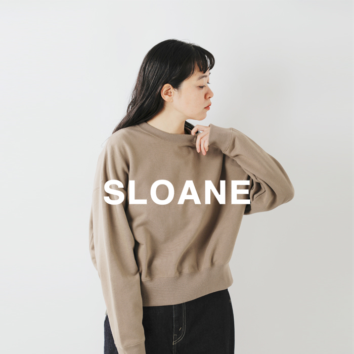 SLOANE(スローン)コットン裏毛ショート丈スウェットプルオーバーsl10w-t1032