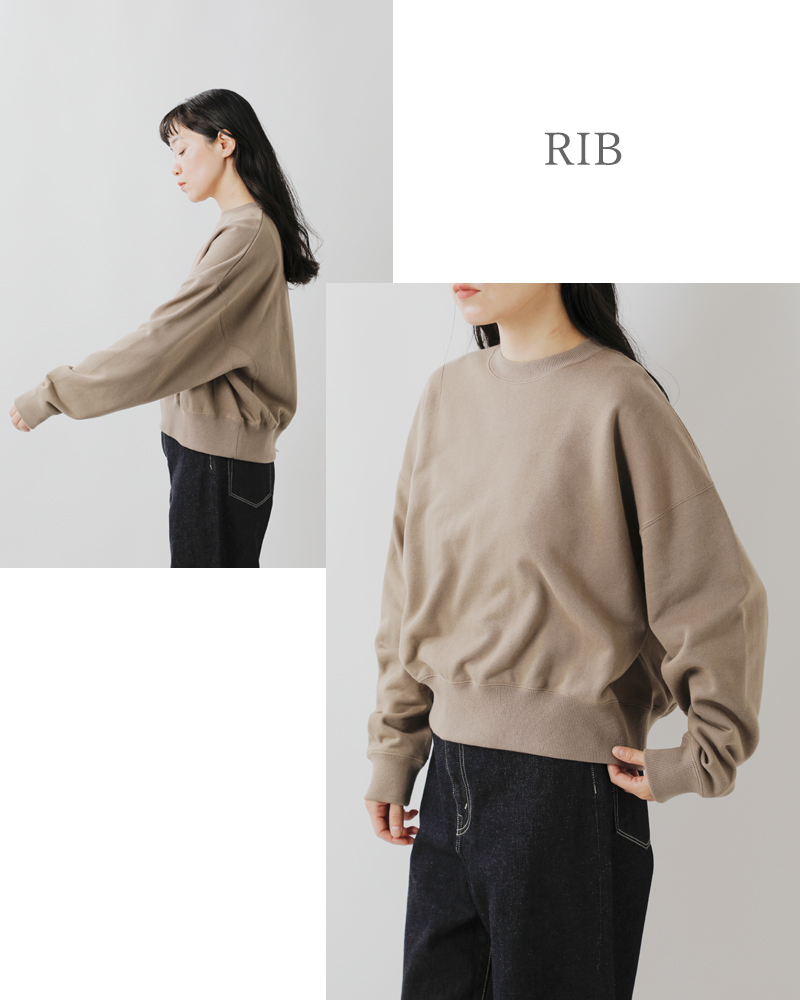 SLOANE(スローン)コットン裏毛ショート丈スウェットプルオーバーsl10w-t1032