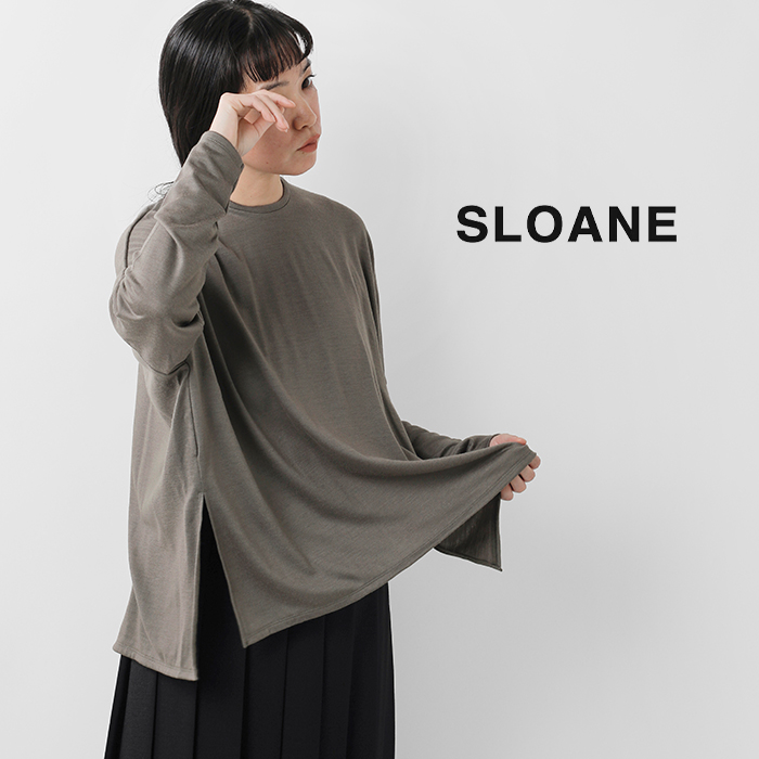 SLOANE(スローン)ウール天竺ワイドシルエット長袖Tシャツsl10w-t1039