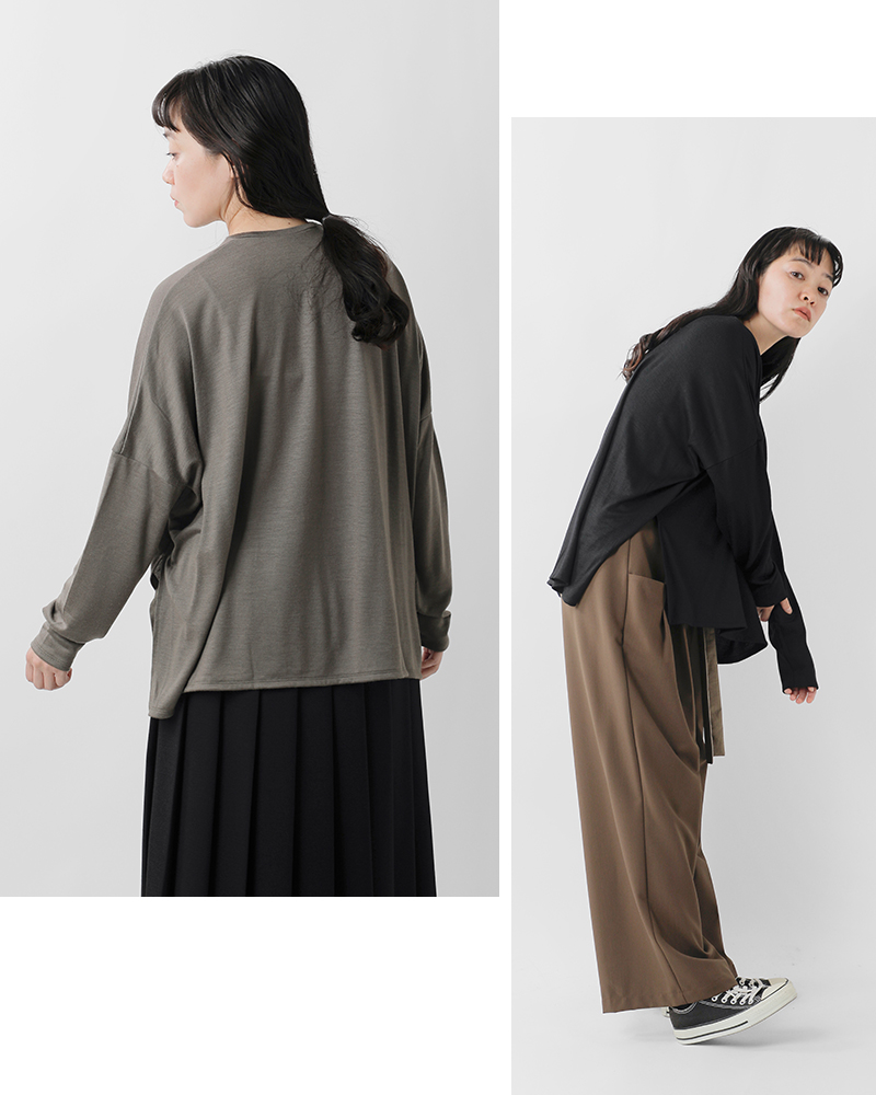 SLOANE(スローン)ウール天竺ワイドシルエット長袖Tシャツsl10w-t1039