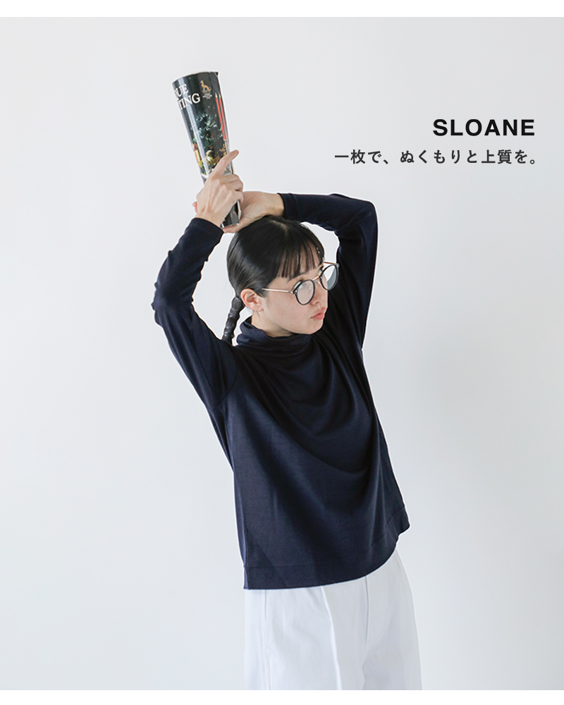 SLOANE(スローン)ウール天竺タートルネック長袖ニットTシャツsl10w-t1056