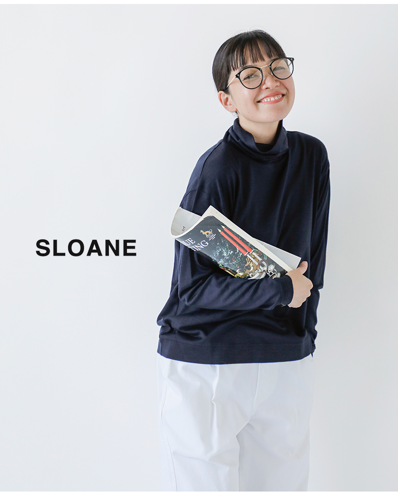 SLOANE(スローン)ウール天竺タートルネック長袖ニットTシャツsl10w-t1056