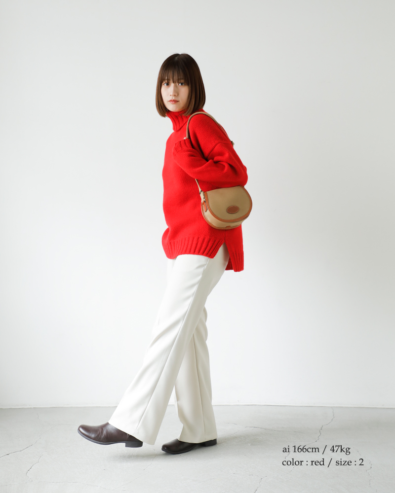 SLOANE(スローン)3Gジーロンラム×カシミヤドロップショルダーニットプルオーバーsl3w-063