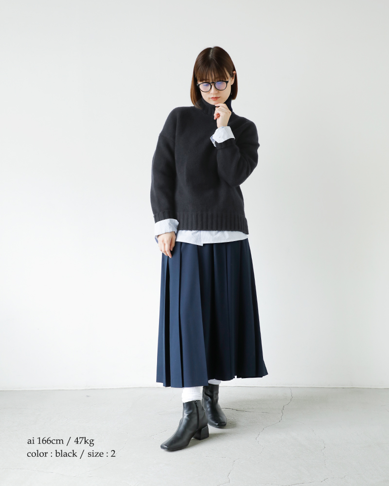 SLOANE(スローン)3Gジーロンラム×カシミヤドロップショルダーニットプルオーバーsl3w-063