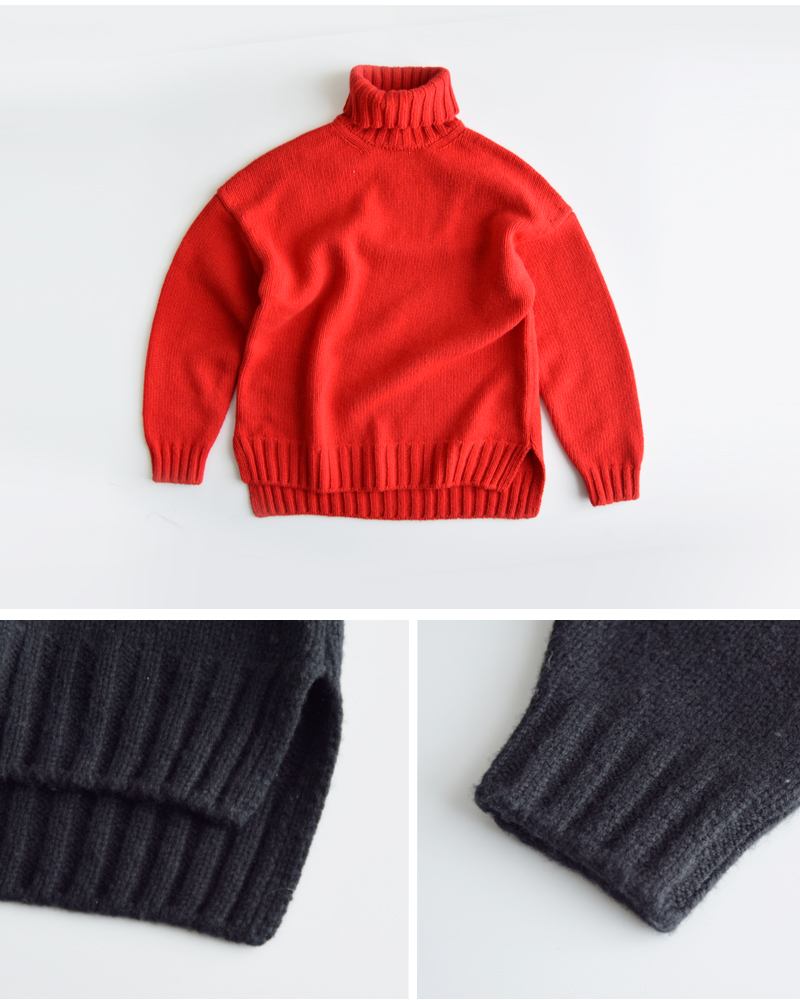 SLOANE(スローン)3Gジーロンラム×カシミヤドロップショルダーニットプルオーバーsl3w-063