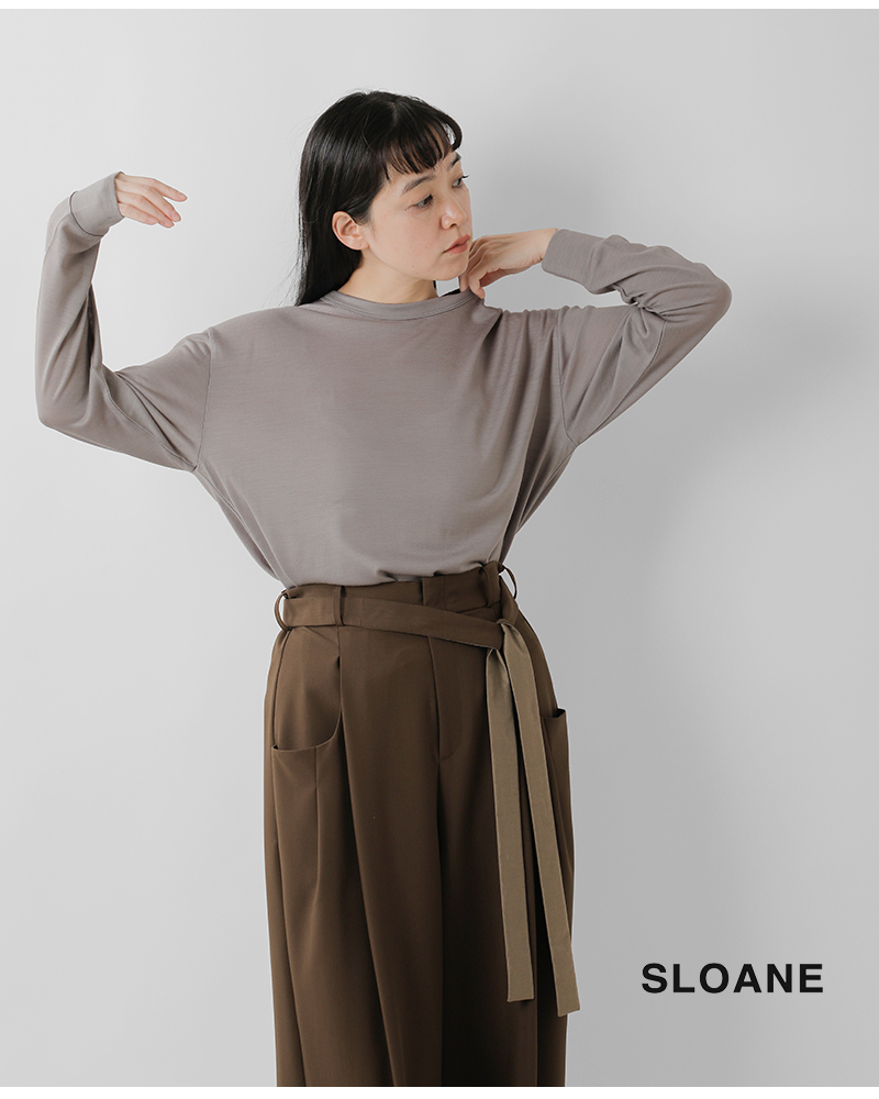 SLOANE(スローン)ウール天竺長袖ニットTシャツsl9s-t896