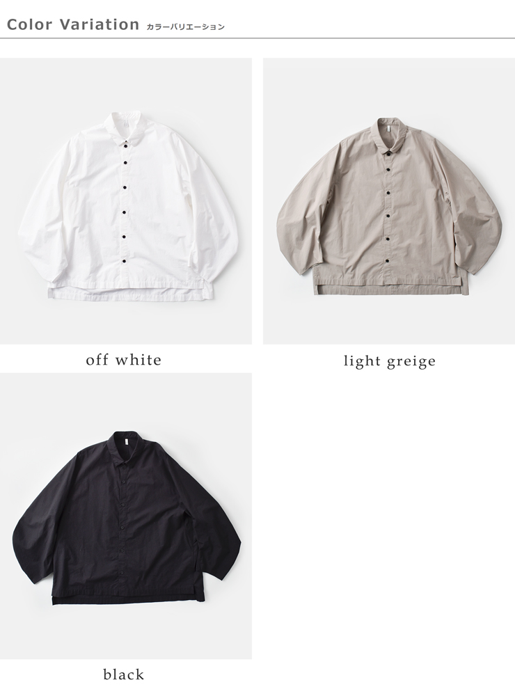 FIR MUM(フィル マム)コットンポリコアタイプライタービッグスリーブシャツsn-fr0404sf