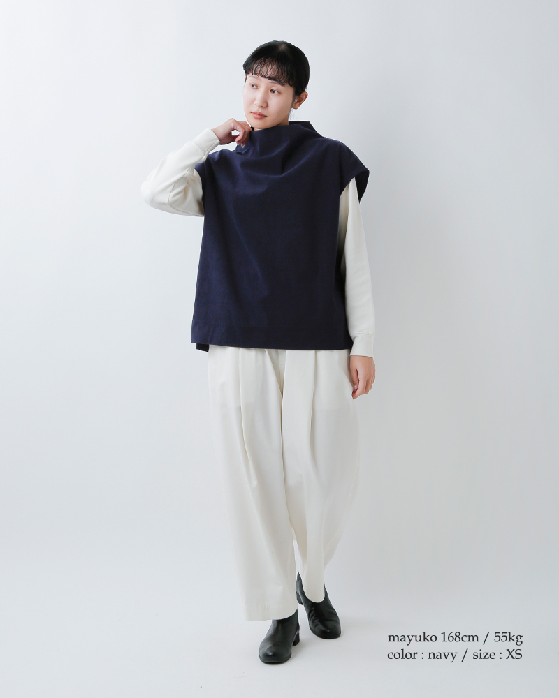 FIR MUM(フィル マム)経編コーデュロイボトルネックニットベストsn-fr1506tv