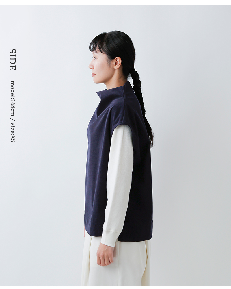 FIR MUM(フィル マム)経編コーデュロイボトルネックニットベストsn-fr1506tv