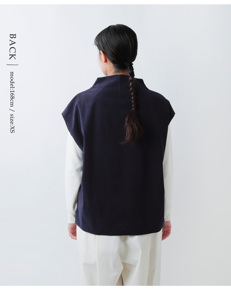 FIR MUM(フィル マム)経編コーデュロイボトルネックニットベストsn-fr1506tv