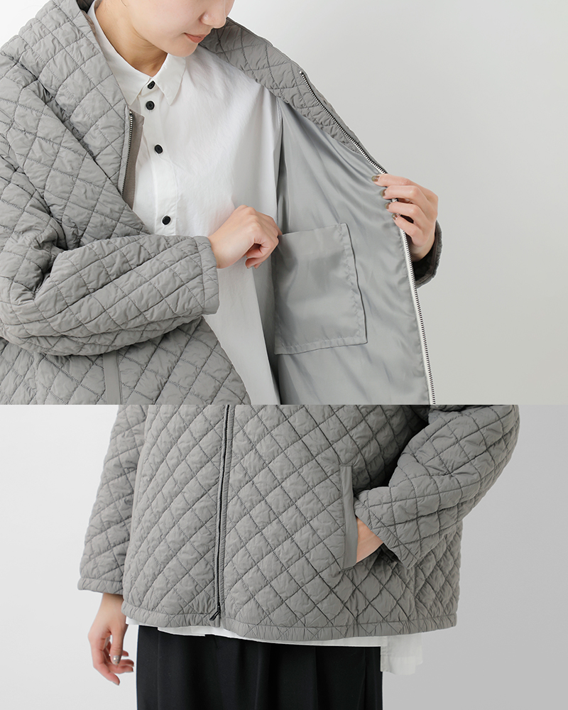 FIR MUM(フィル マム)再生ナイロンタフタシュリンクキルトブルゾンsn-fr1705bn