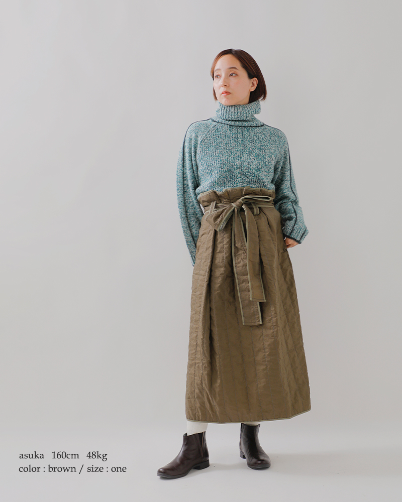 sneeuw(スニュウ)ウォッシュトキルティングスカートsnw32-08