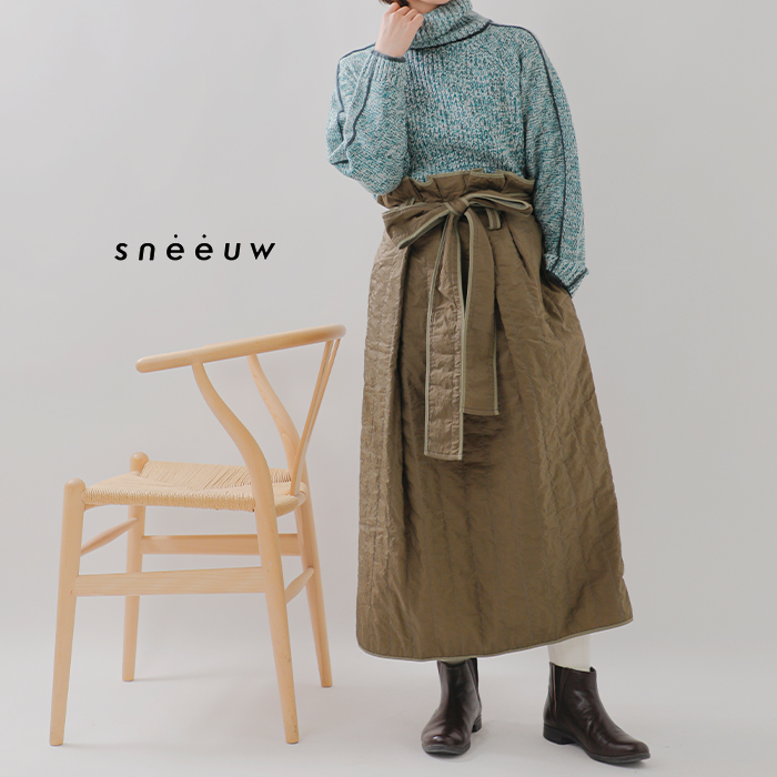 sneeuw(スニュウ)ウォッシュトキルティングスカートsnw32-08