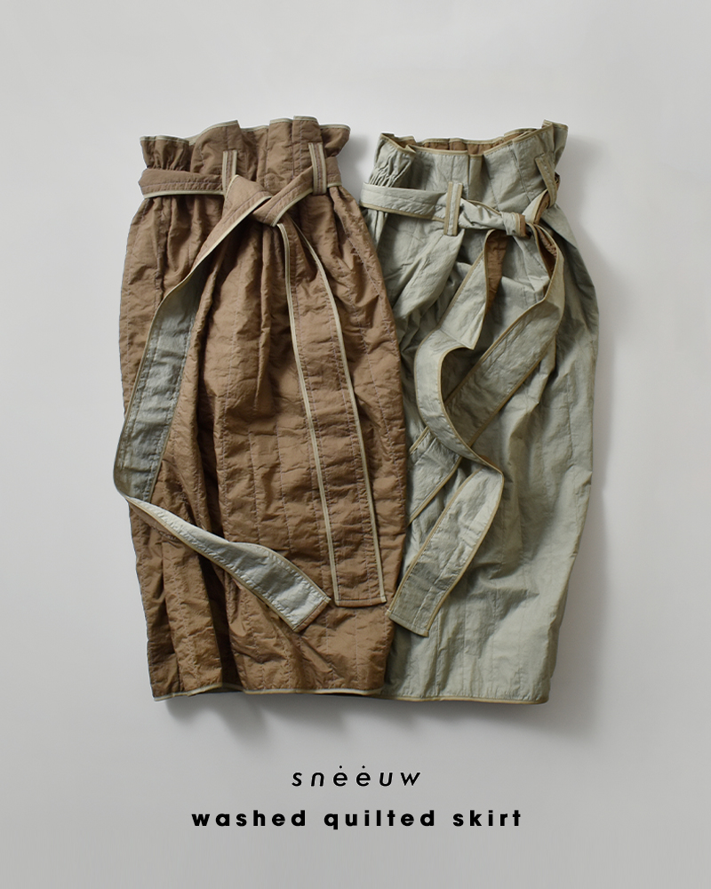 sneeuw(スニュウ)ウォッシュトキルティングスカートsnw32-08