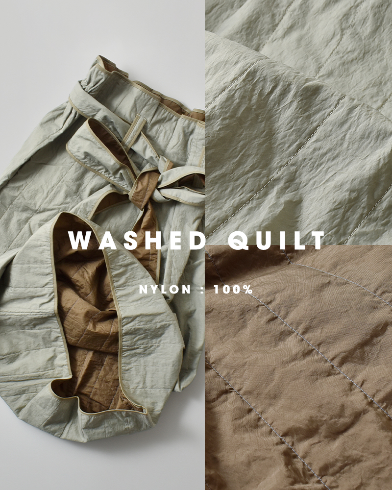 sneeuw(スニュウ)ウォッシュトキルティングスカートsnw32-08