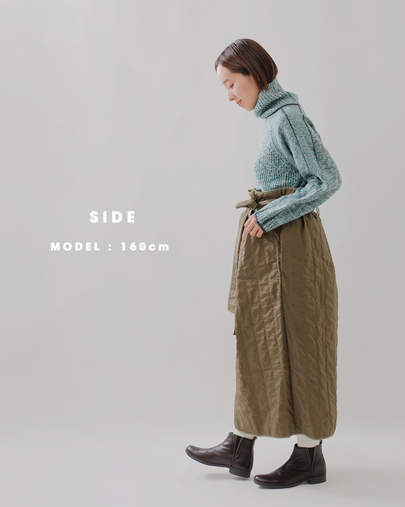 sneeuw(スニュウ)ウォッシュトキルティングスカートsnw32-08