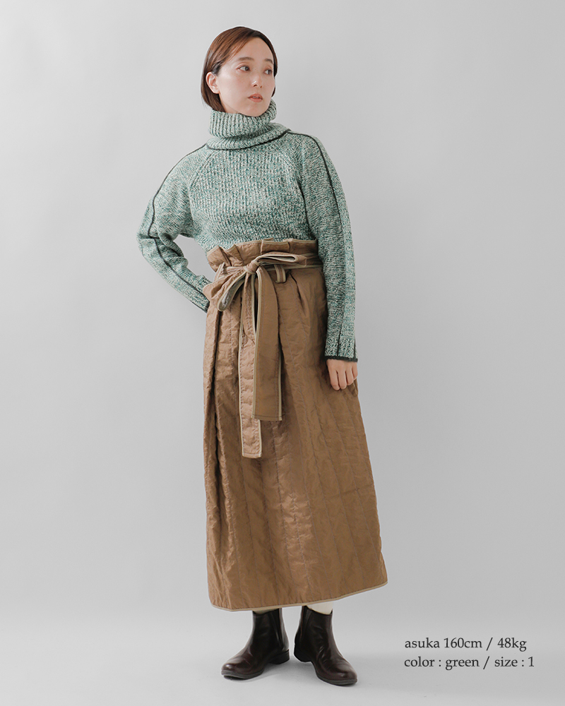 sneeuw(スニュウ)ラインタートルニットsnw32-19