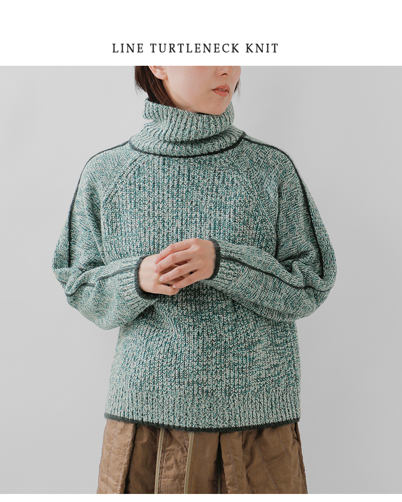 sneeuw(スニュウ)ラインタートルニットsnw32-19