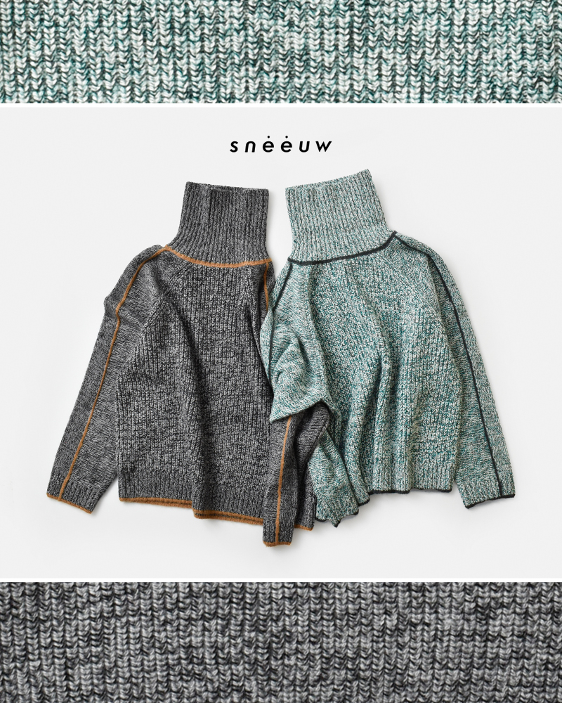 sneeuw(スニュウ)ラインタートルニットsnw32-19