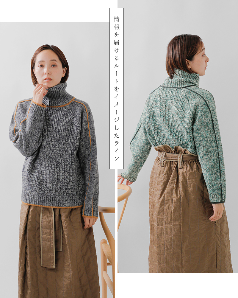 sneeuw(スニュウ)ラインタートルニットsnw32-19