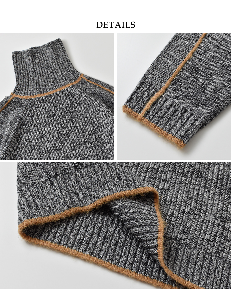 sneeuw(スニュウ)ラインタートルニットsnw32-19