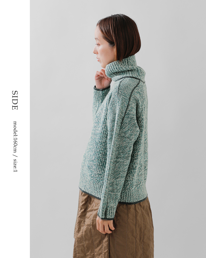 sneeuw(スニュウ)ラインタートルニットsnw32-19