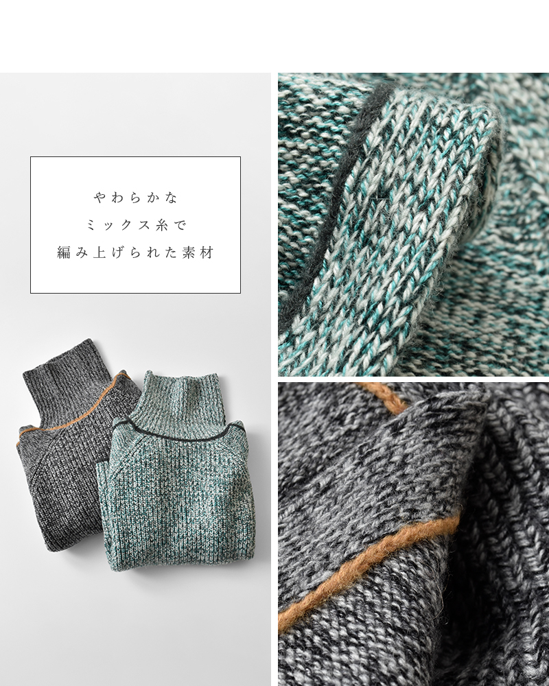 sneeuw(スニュウ)ラインタートルニットsnw32-19