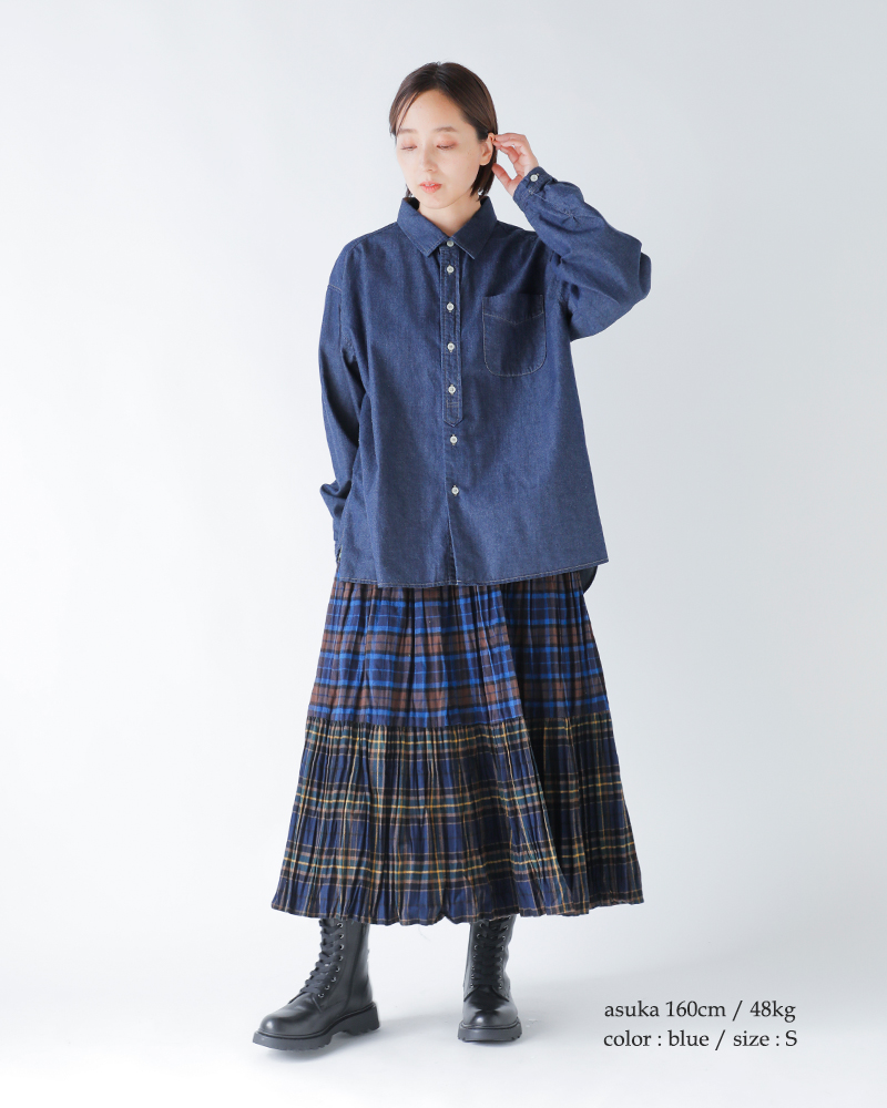 Rockmount(ロックマウント)コットンフランネルミックスしわ加工チェックロングスカートsp9948-fmix