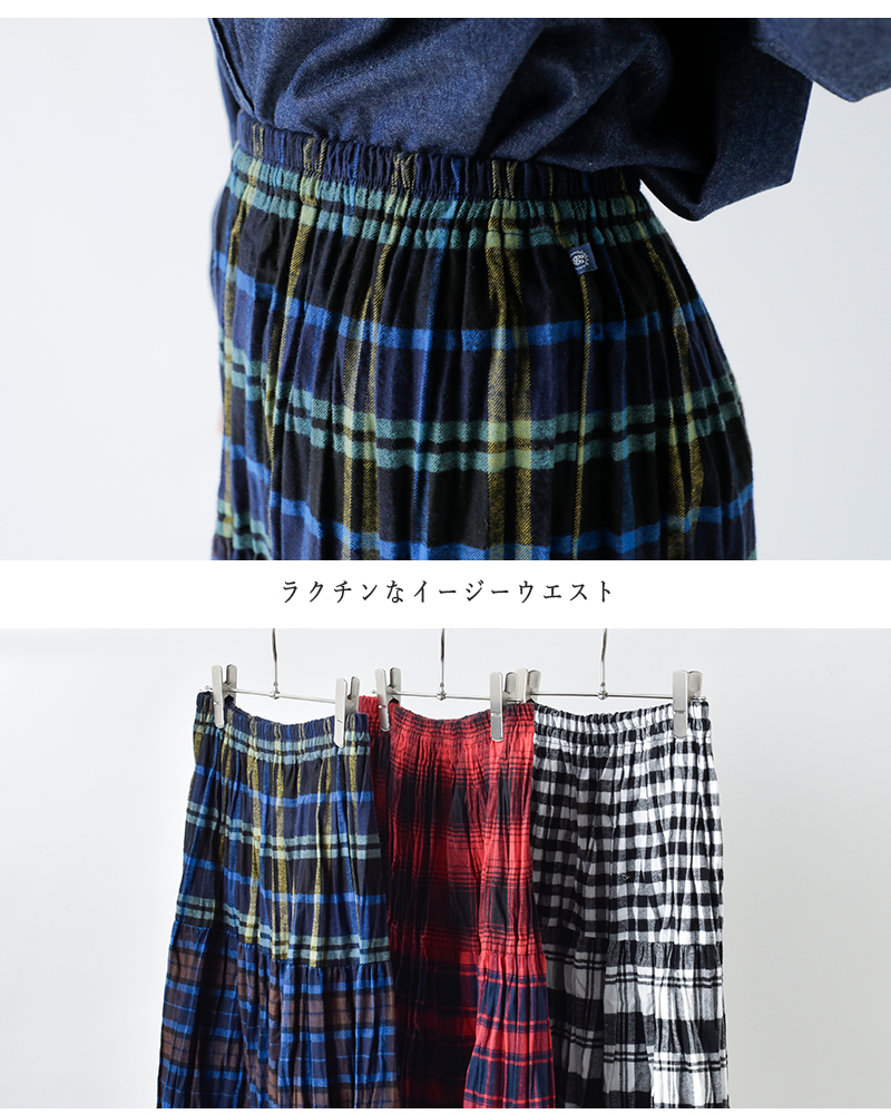 Rockmount(ロックマウント)コットンフランネルミックスしわ加工チェックロングスカートsp9948-fmix