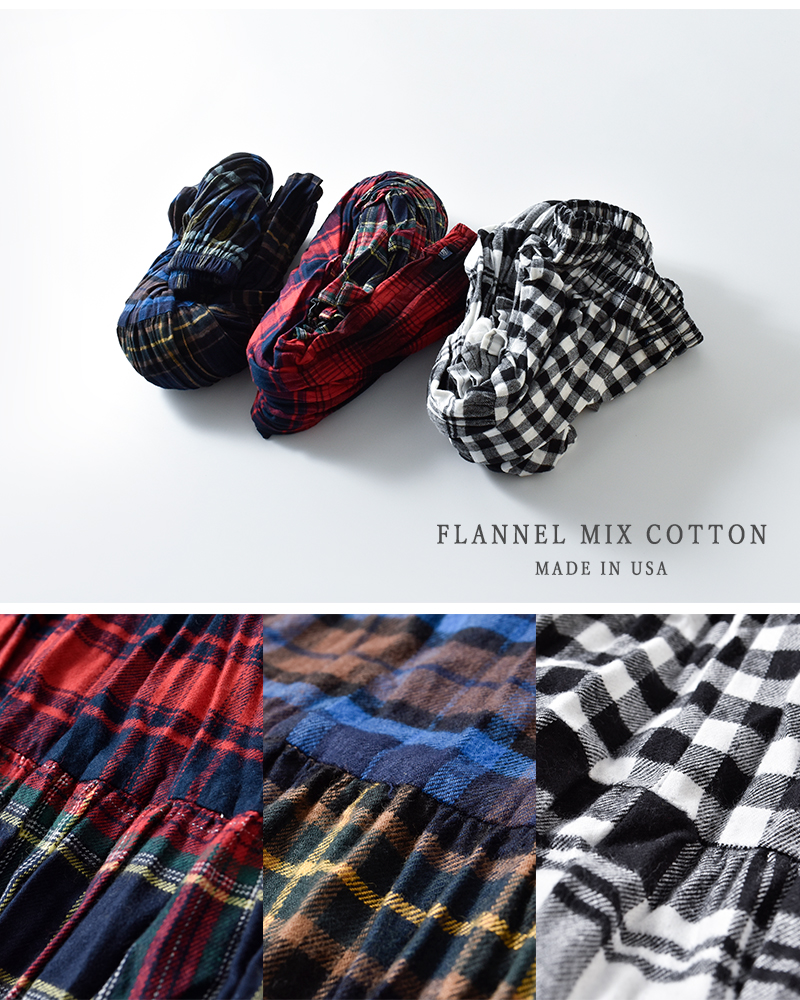 Rockmount(ロックマウント)コットンフランネルミックスしわ加工チェックロングスカートsp9948-fmix