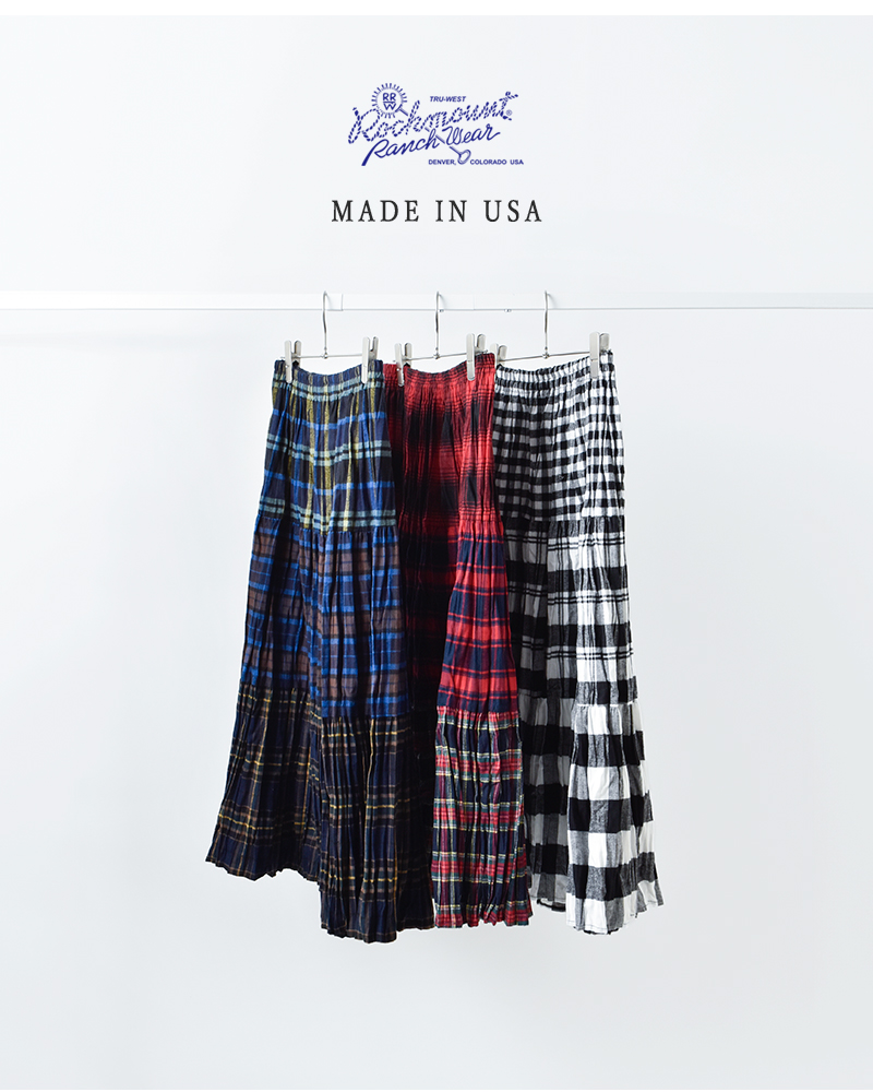 Rockmount(ロックマウント)コットンフランネルミックスしわ加工チェックロングスカートsp9948-fmix