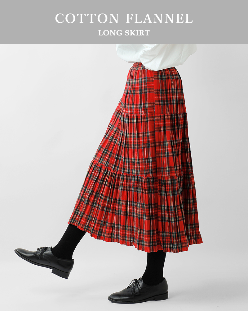 Rockmount(ロックマウント)コットンフランネルしわ加工ロングスカートsp9948