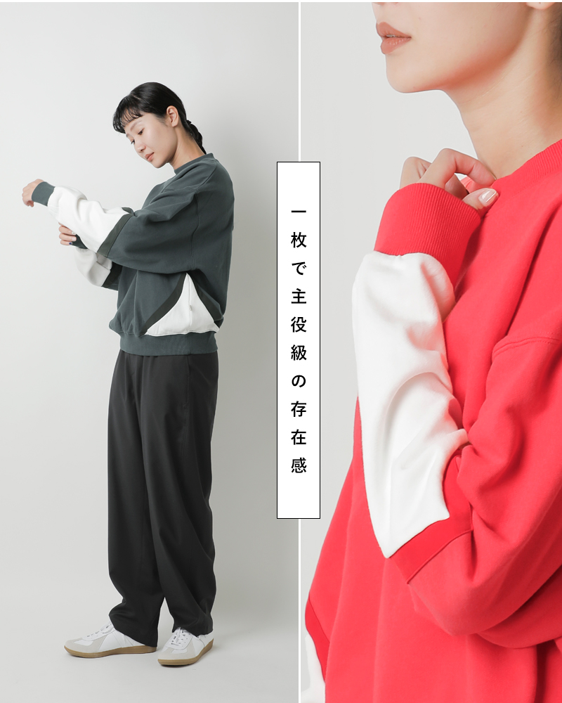 ARAMINTA JAMESコットン 起毛フリース スプライス スウェットシャツ “SPLICE SWEATSHIRT” splice-sw