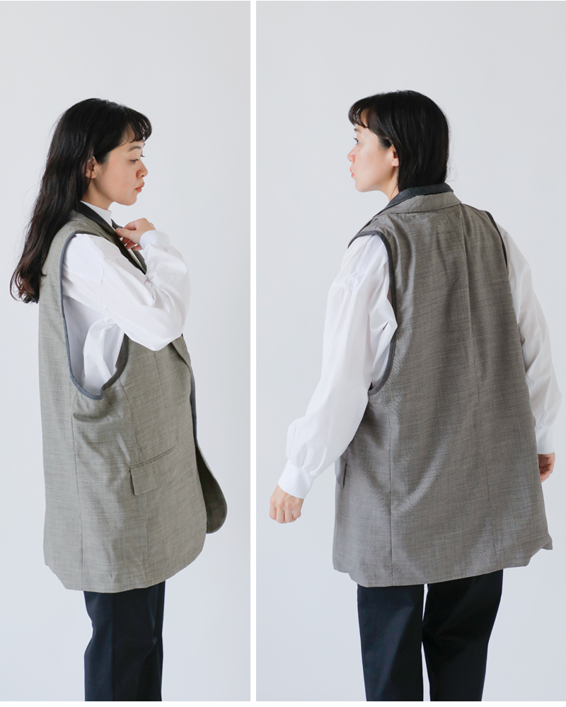 Sunny Side Up(サニーサイドアップ)リメイクリバーシブルテラードベストsr-233-006