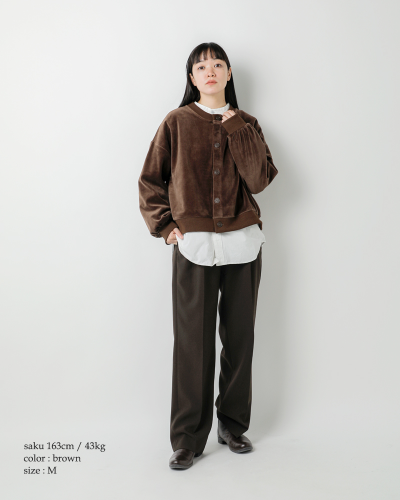 STAR＆STRIPE(スターアンドストライプ)コットンベロアクルーネックカーディガンssmd-152