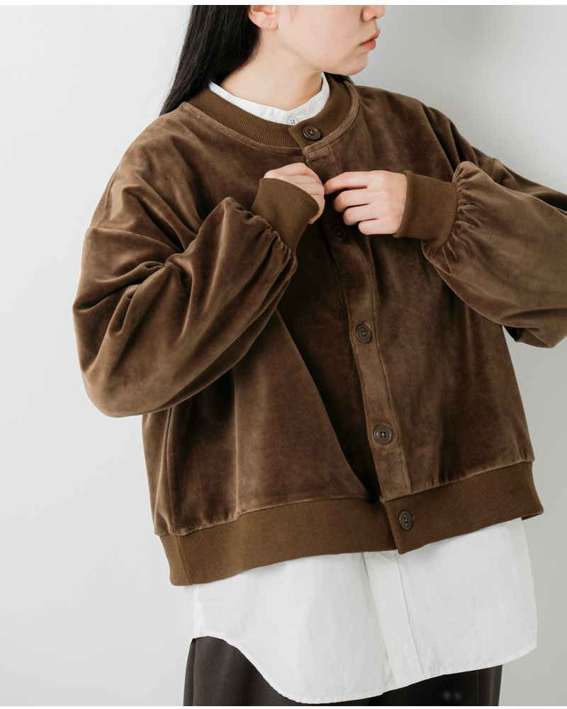 STAR＆STRIPE(スターアンドストライプ)コットンベロアクルーネックカーディガンssmd-152