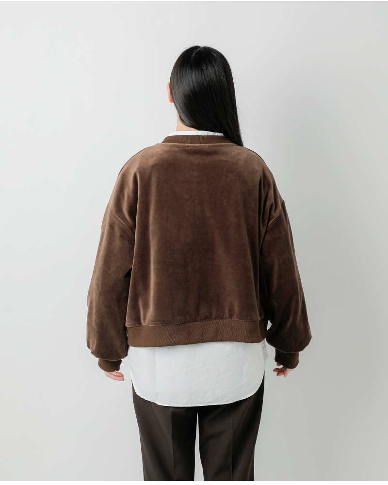 STAR＆STRIPE(スターアンドストライプ)コットンベロアクルーネックカーディガンssmd-152