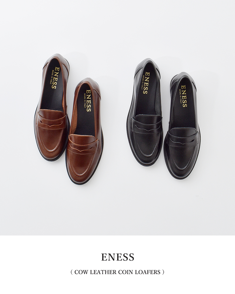eness(エネス)カウレザーコインローファーst-1201