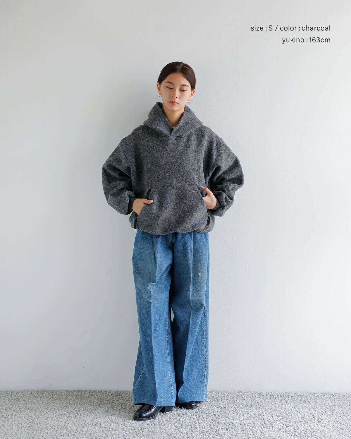 TANAKA(タナカ)シェットランドウールジャージーフードスウェットシャツ “THE SWEAT HOODIE” st-185ng