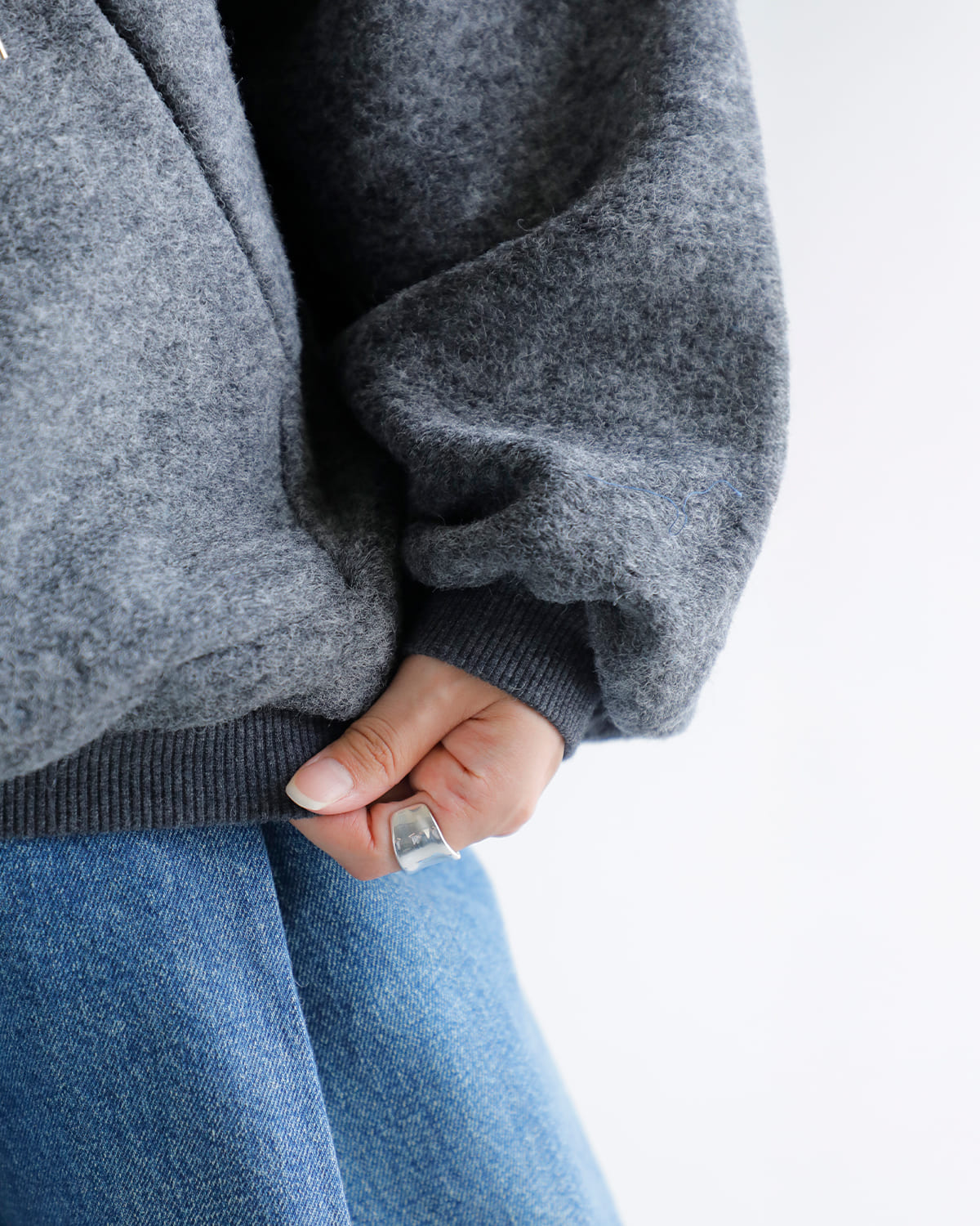 TANAKA(タナカ)シェットランドウールジャージーフードスウェットシャツ “THE SWEAT HOODIE” st-185ng