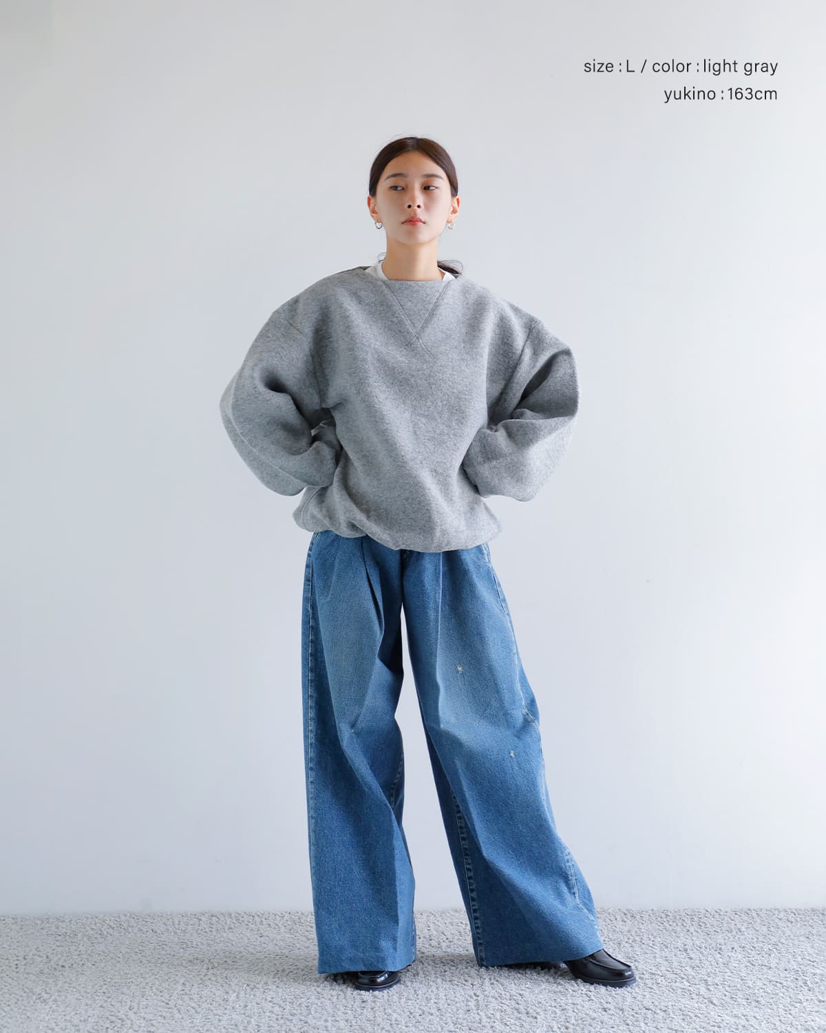 TANAKA(タナカ)シェットランドウールジャージースウェットシャツ “THE SWEATSHIRT” st-186ng