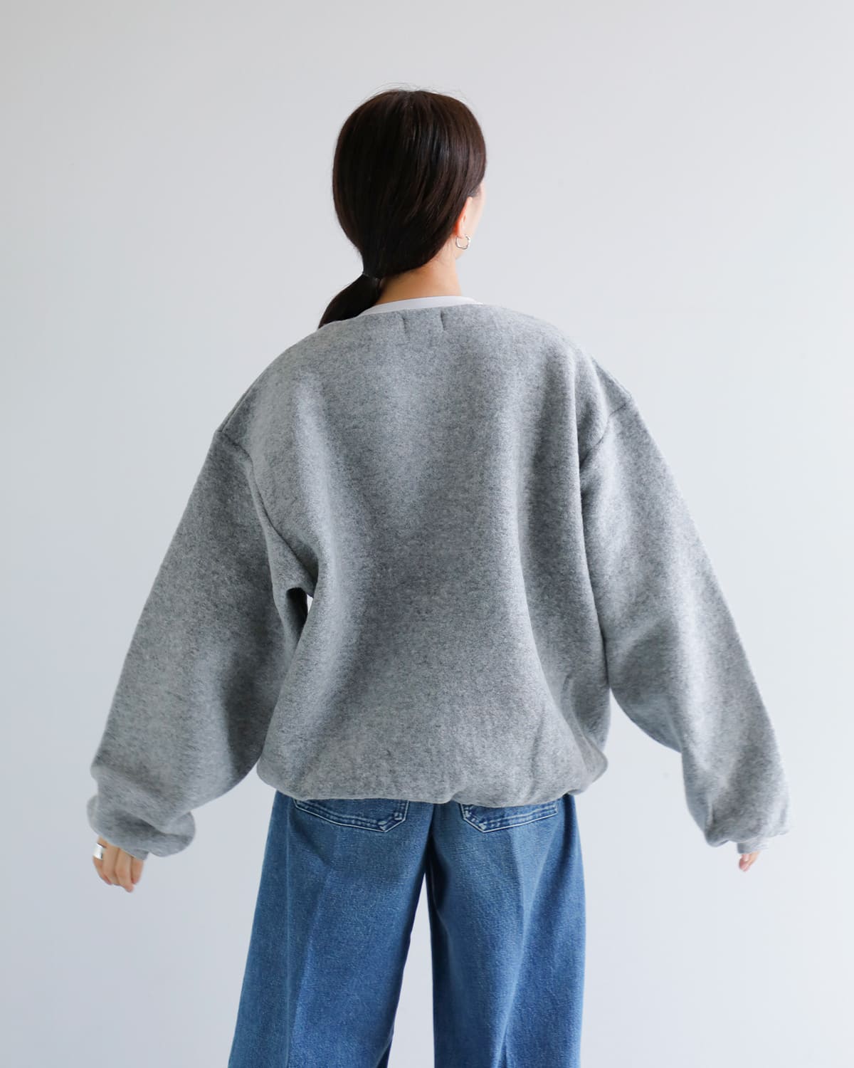 TANAKA(タナカ)シェットランドウールジャージースウェットシャツ “THE SWEATSHIRT” st-186ng