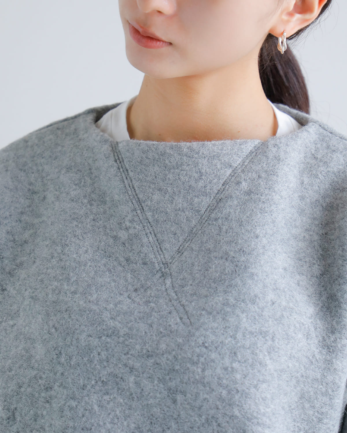 TANAKA(タナカ)シェットランドウールジャージースウェットシャツ “THE SWEATSHIRT” st-186ng